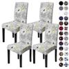 Sufdari Dining Chair Covers,Kitchen Chair Cover,Parsons Chair Slipcover,Spandex Chair Protectors for Dining Room Stretch Chairs Cover Set of 4 -Grey Floral view 1