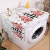 Christmas Tree Microwave Dustproof Cover Washer Dust Cover Machine Protector, Blush Pink Gold Snowflakes Buffalo Plaid Decorative Kitchen Appliance Cover with 2 Pockets 28x67 view 2