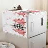 Christmas Tree Microwave Dustproof Cover Washer Dust Cover Machine Protector, Blush Pink Gold Snowflakes Buffalo Plaid Decorative Kitchen Appliance Cover with 2 Pockets 28x67 view 3