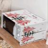 Christmas Tree Microwave Dustproof Cover Washer Dust Cover Machine Protector, Blush Pink Gold Snowflakes Buffalo Plaid Decorative Kitchen Appliance Cover with 2 Pockets 28x67 view 4