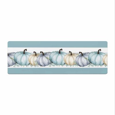 PRINT PICTURE ARTHOME Bathroom Rugs Non-Slip Runner Mats for Home Decor, Absorbent Rug Quick Dry Bath Shower Mat for Floor - Fall Thanksgiving Blue Pumpkins Kitchen Floor Mat 20"x63"
