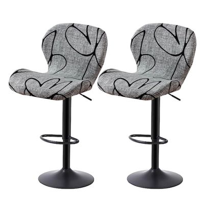 XGANGM Stretch Bar Stool Cover Curved Barstool Covers Set of 6 Printed Soft Spandex Barstool Slipcover Removable Washable Swivel Stools Slipcovers for Office Dining Room Kitchen,#19,2PCS