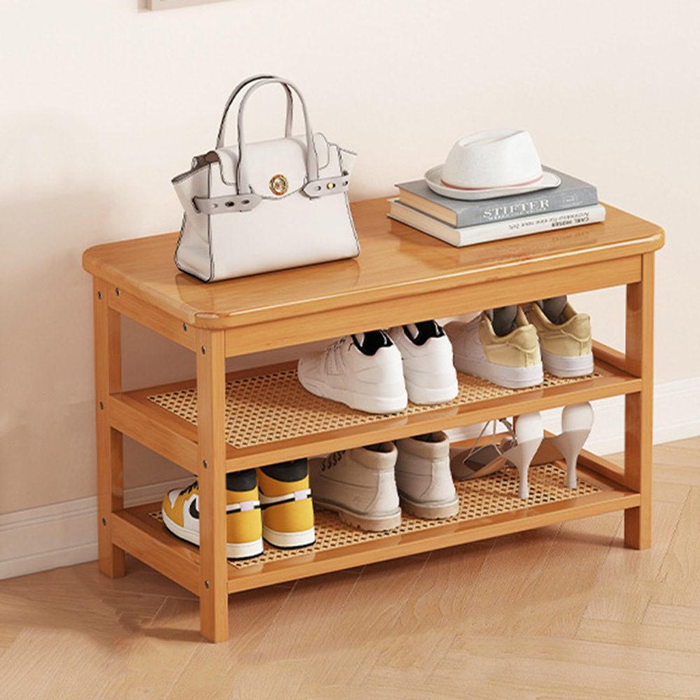 CINVSERW Shoe-Changing Stool 331324inch, Shoe Cabinet at The Entrance of The Home, One-Piece Seated Stool for Wearing Shoes, Shoe Rack for Entering The Door