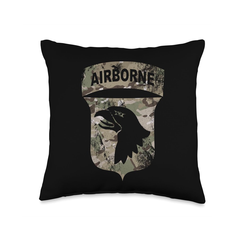 Camo 101st Airborne Division - OCP Retro Multicam Camouflage Throw Pillow