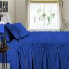 600 Thread Count 4 Piece Sheets Set for College Dorm Bed - Twin Size Sheets for College Dorm Room Bedding with 10" Deep Pocket Elastic Fitted Sheet - 100% Egyptian Cotton - Royal Blue Stripe. view 3