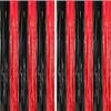 2 Pack Black and Red Foil Fringe Curtains Photo Booth Prop Tinsel Streamer Backdrops Birthday Party Supplies Graduation Xmas Holiday Party Decorations, 3.3 x 6.6 ft view 1