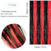 2 Pack Black and Red Foil Fringe Curtains Photo Booth Prop Tinsel Streamer Backdrops Birthday Party Supplies Graduation Xmas Holiday Party Decorations, 3.3 x 6.6 ft view 3