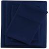 600 Thread Count 4 Piece Sheets Set for College Dorm Bed - Twin Size Sheets for College Dorm Room Bedding with 8" Deep Pocket Elastic Fitted Sheet - 100% Egyptian Cotton - Navy Blue Solid. view 1