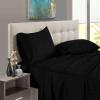 600 Thread Count 4 Piece Sheets Set for College Dorm Bed - Full Size Sheets for College Dorm Room Bedding with 10" Deep Pocket Elastic Fitted Sheet - 100% Egyptian Cotton - Black Stripe. view 2