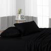 600 Thread Count 4 Piece Sheets Set for College Dorm Bed - Full Size Sheets for College Dorm Room Bedding with 10" Deep Pocket Elastic Fitted Sheet - 100% Egyptian Cotton - Black Stripe. view 4