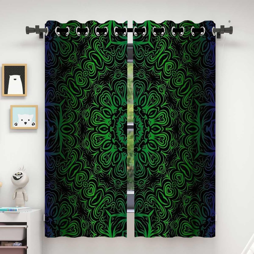 ZYMECH Black Paraban para Dividir Espacio, Dark Background Geometric Room Divider Door Cortinas para Separar Cuartos 55in Width by 72in Height