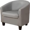 Waterproof Club Chair Slipcover PU Leather Tub Chair Cover with Elastic Bottom Removable Barrel Chair Cover Armchair Slipcovers Washable Sofa Furniture Protector for Hotel Cafe (Color : Light Grey) view 1
