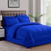 AHJ Beddings Royal 600 Thread Count Twin Size 6 Piece Bed in a Bag (500GSM Fiber Fill Comforter, 15" Deep Pocket Sheet Set and Bed Skirt) 100% Egyptian Cotton - Egyptian Blue Stripe view 1