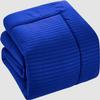 AHJ Beddings Royal 600 Thread Count Twin Size 6 Piece Bed in a Bag (500GSM Fiber Fill Comforter, 15" Deep Pocket Sheet Set and Bed Skirt) 100% Egyptian Cotton - Egyptian Blue Stripe view 4