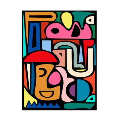 Trademark Fine Art Canvas Wall Art - Tom Quartermaine 'Colorful Modern Abstract Shapes' Wall Art for Living Room, Bedroom, or Office Dcor 14 x 19 Inches