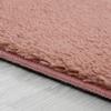 Paco Home Soft Area Rug in Pink Cozy Rug Anti-Slip Solid Color Washable, Size: 4' Round view 3