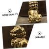 Abaodam 2pcs Brass Feng Shui Lion Statues for Home Decor Miniature Lion Ornaments Brass Material Stylish Desktop Decoration for Prosperity and Luck view 2