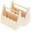 EXCEART 2pcs Wooden Unfinished Handheld Flower Craft Storage for Wedding Favors Party Supplies and Home Decor Natural Texture Easy Flowers and Treats view 1