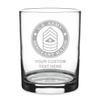 7.62 Design Personalized U.S. Army E-9 Sergeant Major 14 oz. Double Old Fashioned Glass - Made in the USA view 1
