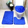 Pebbled Stone Toilet Three-Piece Set Bathroom Absorbent Non-Slip Carpet Floor mat 50 * 80+U50*40+38*43 Burgundy view 3