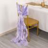 Efavormart 5 Pack Lavender Lilac Curly Willow Chiffon Satin Chair Sashes Covers view 2