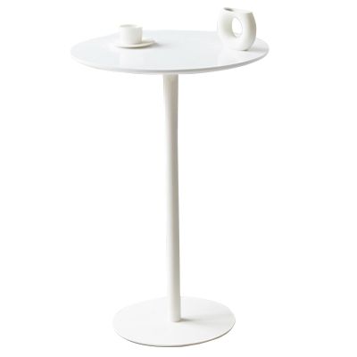 DMCHENGMA Modern Round Dining Table, with Metal Iron Top and Pedestal Base Bar Table - Mid-Century Leisure Table White - Modern Round Coffee Table (Size : 60x104cm)