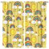 Abstract Boho Rainbow Curtain Boho Colorful Rainbow Lovely Moon Cloud Print Curtain Girl Bedroom Living Room Decorative Blackout Curtain W84 * L84 inch view 1