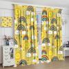 Abstract Boho Rainbow Curtain Boho Colorful Rainbow Lovely Moon Cloud Print Curtain Girl Bedroom Living Room Decorative Blackout Curtain W84 * L84 inch view 4