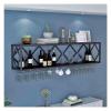 PHLEPS Bar Unit Floating Shelves, Wall-Mounted Wine Racks Inverted Wine Glass Rack Multifunctional Iron Bottle Holder Simple Hanging Goblet Rack for Home, Bar, Cafe, Kitchen, Wine Cellar Etc. (Color view 1