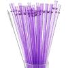 24Pcs Reusable Plastic Straws Colorful Plastic Straws, 11 Inch Long Hard Cup Drinking Straw with Cleaning Brush-Purple view 1