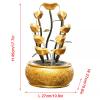 DECORN Indoor Tabletop Water Fountain - Indoor Waterfall - Golden Treasure Basin and Ingot/Yuan Bao Desktop Fountain Good Luck Wealth Prosperity Figurine Feng Shui Decor for Home Office,5 Tier view 2