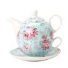Teapot and Cup Set Tea For One Teapot And Cup Set European Style Flowers Home Teapot Cup Set Office Afternoon Tea Set Ceramics Gifts (Color : Blue) view 1