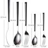 60 piece Silverware Set Black Handle Stainless steel Utensil Sets Serve for 12 Mirror Effect Exquisite Ergonomic Family Gatherings Wedding Banquet Formal Occasions Best Gift view 2