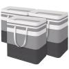 HomeHacks 3-Pack Large Laundry Basket, Waterproof, Freestanding Laundry Hamper, Collapsible Tall Clothes Hamper with Extended Handles for Clothes in The Dorm and Family-(Gradient Grey, 125L) view 1