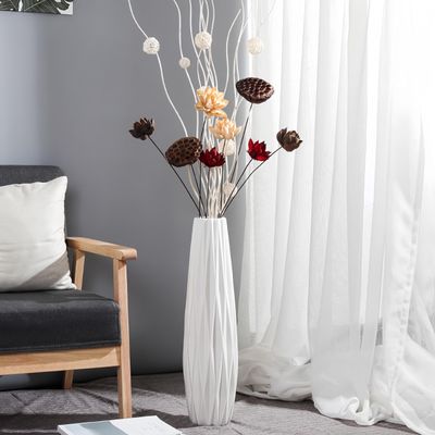 TDIAVH Ceramic White Floor Vase 24 Inches Tall Flower Holder Decorative Large Vases for Table Centerpieces Shelf Home Decor Living Room Branches Sky-Dried Flower Arrangement Simple Decorative