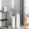 TDIAVH Ceramic White Floor Vase 24 Inches Tall Flower Holder Decorative Large Vases for Table Centerpieces Shelf Home Decor Living Room Branches Sky-Dried Flower Arrangement Simple Decorative view 2