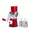 Bartans 1 Set, Multifunctional Fruit Slicer, Cheese Shredder, Manual Food Grater, Vegetable Grater, Cutter With Handle Rocker, Potato Grater, Household Potato Chopper, Kitchen Stuff (Red) view 3
