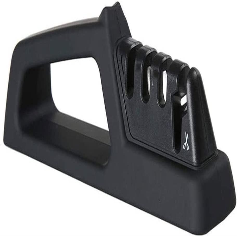 CAFFIA Upgraded Kitchen Knife Sharpener,Stage Knife Sharpener to Restore Non-Serrated Knife Blades Quickly, Safely, and Easy to Use for Kitchen,Camping & Hiking