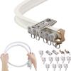 White Flexible Bendable Ceiling Curtain Track, Ceiling Track Ceiling Mount, Aluminum Alloy Material Is Not Easy To Break, For Windows, Bedrooms, Perfect Room Dividers ( Color : White , Size : 4m/13ft view 1