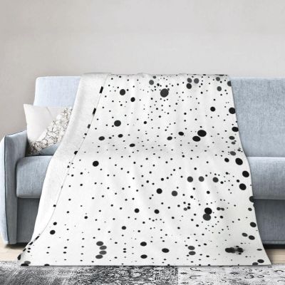 Black and White Dot Ultra-Soft Flannel Fleece Blanket-Perfect for Bed,Sofa,Camping,Cold Movie Nights and Travel