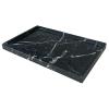 OAIQNUJ Natural Black Marble Vanity Tray, 9.8"x5.9" Genuine Marble Stone Tray for Bathroom/Kitchen/Dresser view 1