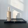 OAIQNUJ Natural Black Marble Vanity Tray, 9.8"x5.9" Genuine Marble Stone Tray for Bathroom/Kitchen/Dresser view 2