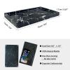 OAIQNUJ Natural Black Marble Vanity Tray, 9.8"x5.9" Genuine Marble Stone Tray for Bathroom/Kitchen/Dresser view 3