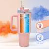 AGH 40 oz Sublimation Tumbler with Handle and Straw 4 Pack Stainless Steel Insulated Tumblers Blanks Water Bottle Travel Cups,Macaron view 3