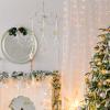 3 Pcs Sea Urchin Jellyfish Christmas Ornament Coastal Beaded Beach Theme Holiday Decorations Ocean Inspired Elegant Hanging Jellyfish Decorations with Crystal and Ribbons (Green) view 4