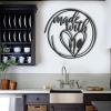 Metal Kitchen Decorations, Metal Art for Kitchen, Kitchen Metal Wall Art, Made With Kitchen Wall Decor, Metal Wall Art Kitchen, Metal Kitchen Wall Decor, Dining Room Wall Decor (16" x 16" | 40 x 40 cm, silver) view 2