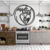 Metal Kitchen Decorations, Metal Art for Kitchen, Kitchen Metal Wall Art, Made With Kitchen Wall Decor, Metal Wall Art Kitchen, Metal Kitchen Wall Decor, Dining Room Wall Decor (16" x 16" | 40 x 40 cm, silver) view 3