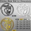 Metal Kitchen Decorations, Metal Art for Kitchen, Kitchen Metal Wall Art, Made With Kitchen Wall Decor, Metal Wall Art Kitchen, Metal Kitchen Wall Decor, Dining Room Wall Decor (16" x 16" | 40 x 40 cm, silver) view 4
