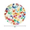 STARUIA Colorful Round Kids Rug 5 Ft, Machine Washable Rug for Playroom, Non-Slip Circle Rugs for Classroom, Soft Circular Carpet Handprints and Footprints Play Mat for Nursery Bedroom Preschool view 2