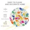 STARUIA Colorful Round Kids Rug 5 Ft, Machine Washable Rug for Playroom, Non-Slip Circle Rugs for Classroom, Soft Circular Carpet Handprints and Footprints Play Mat for Nursery Bedroom Preschool view 3
